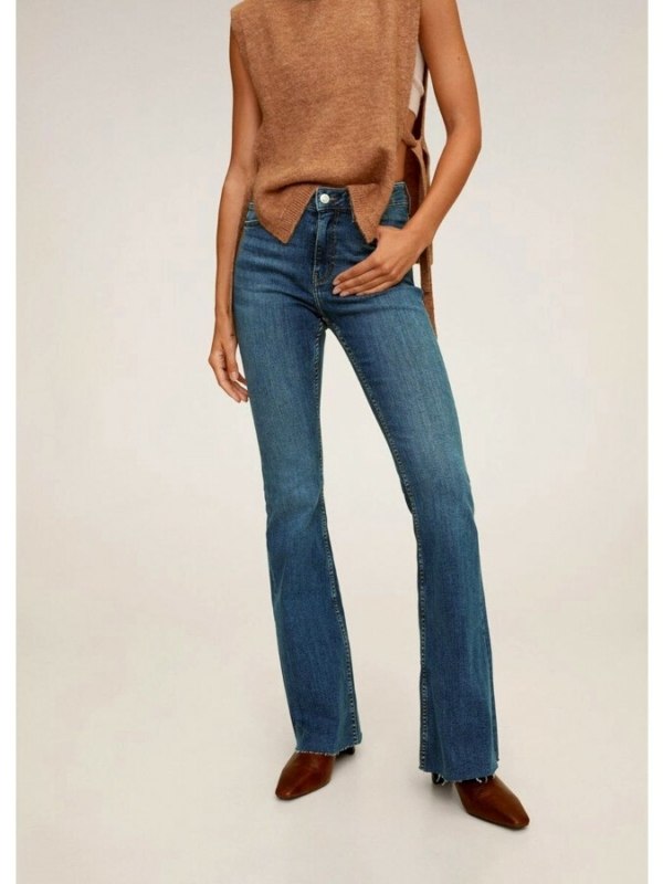 Jean Flare Bleu Foncé Délavé Mango