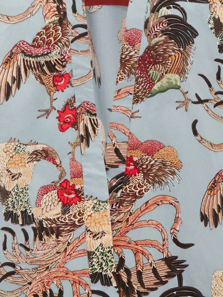 Veste style kimono &agrave; motifs pour femme