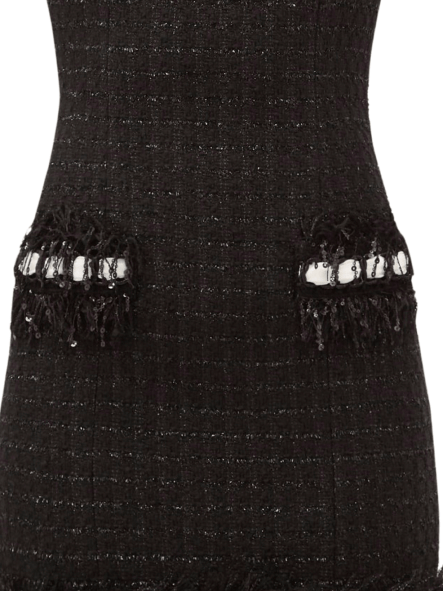 Robe droite pour femme en tweed à carreaux