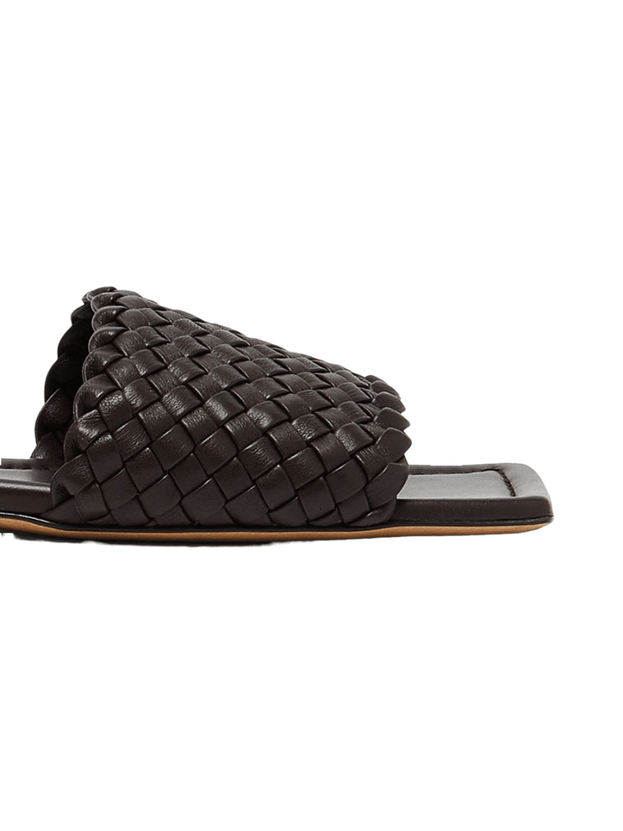 Mules plates en cuir pour femme