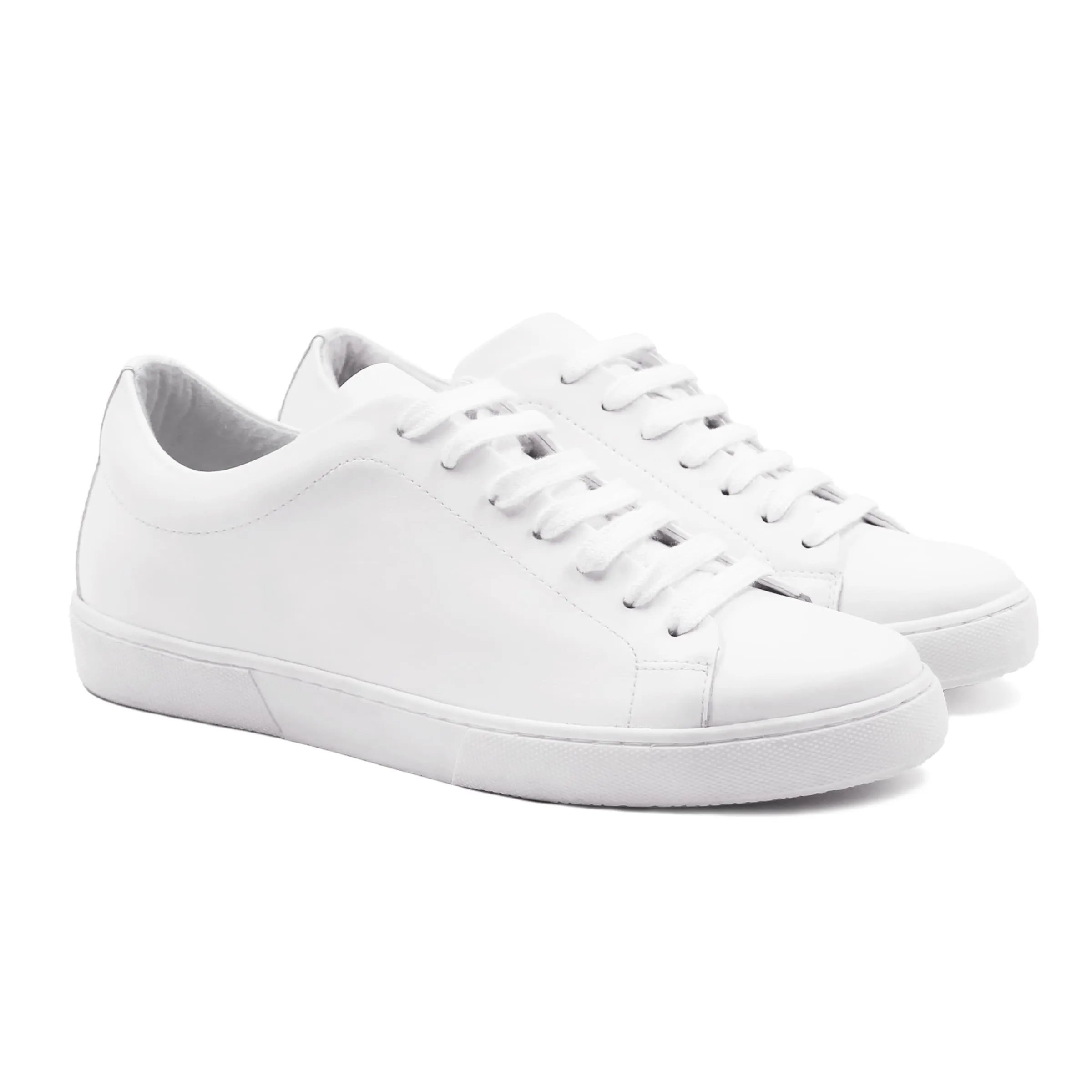 Tennis lacet cuir blanc