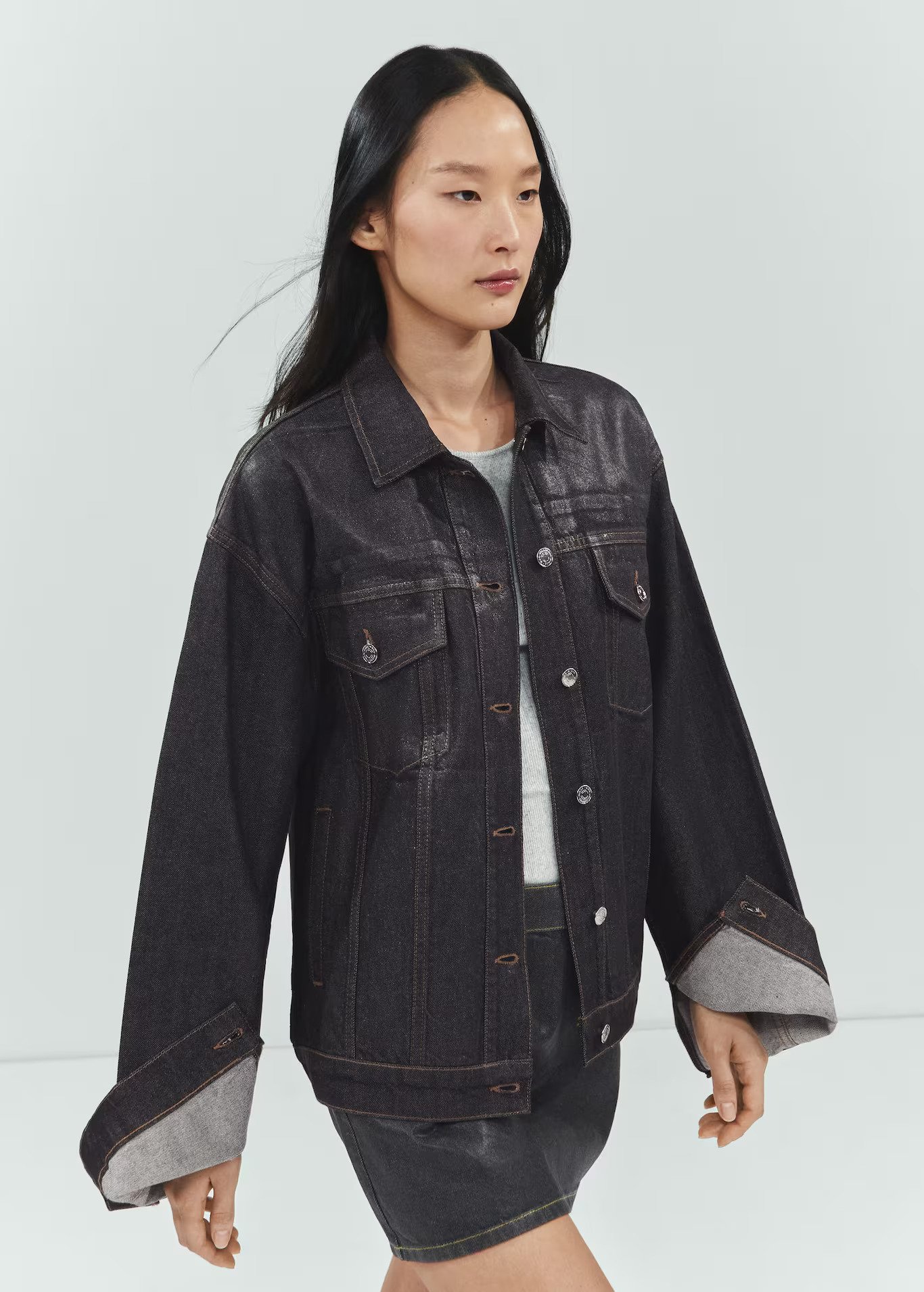 Blouson en jean oversize foil