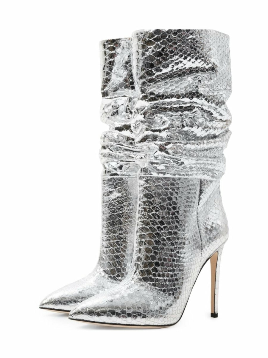 Bottes plissées tombantes pour femme