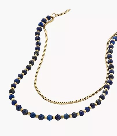 Collier de perles All Stacked Up en lapis-lazuli, bleu