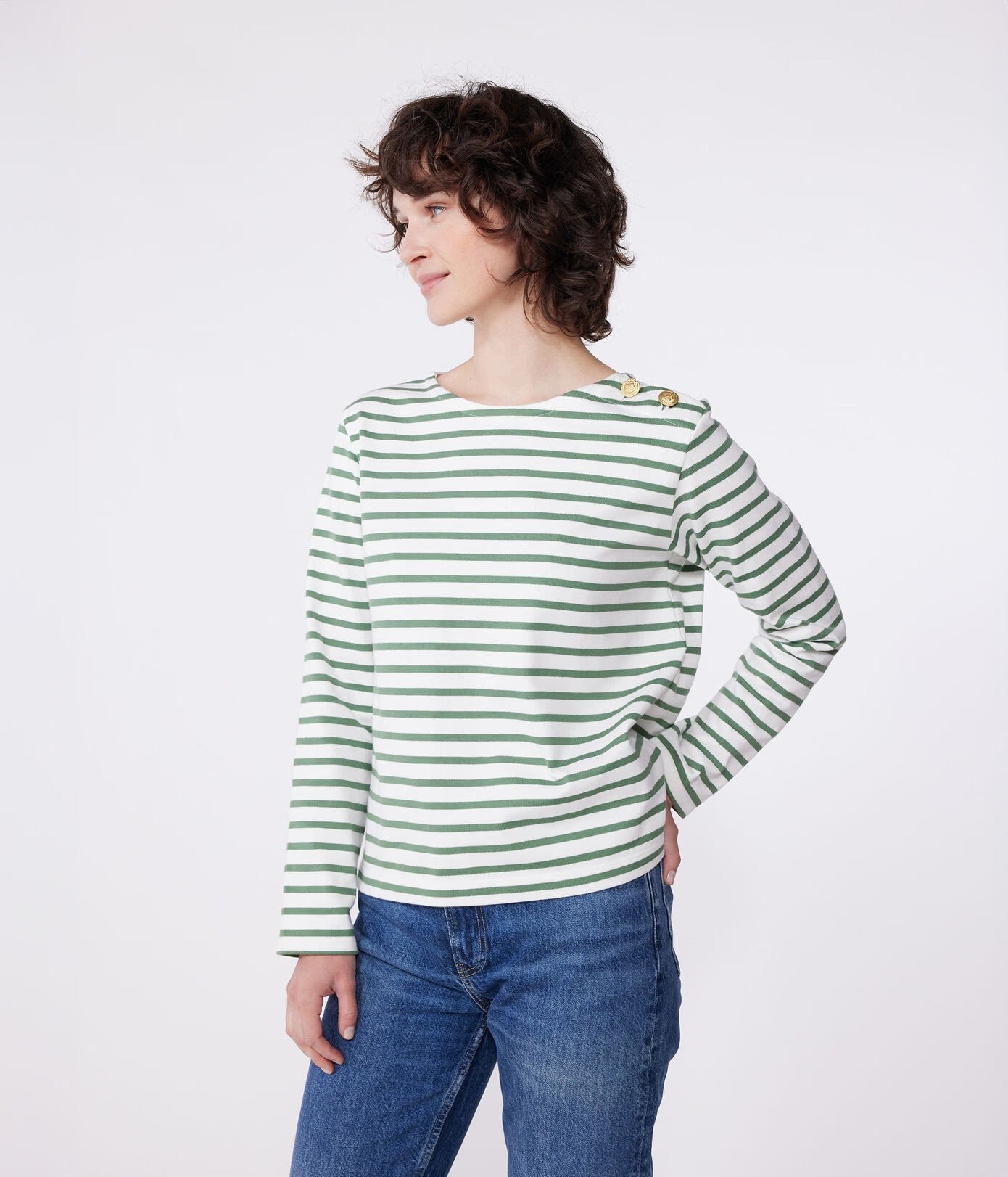 Petit Bateau – Marinière femme en coton manches longues à 90,00 € chez Petit Bateau