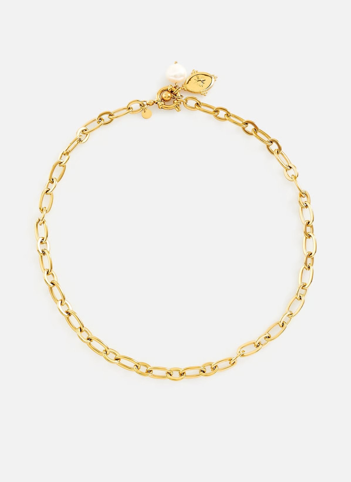 Collier à gros maillons – Doré