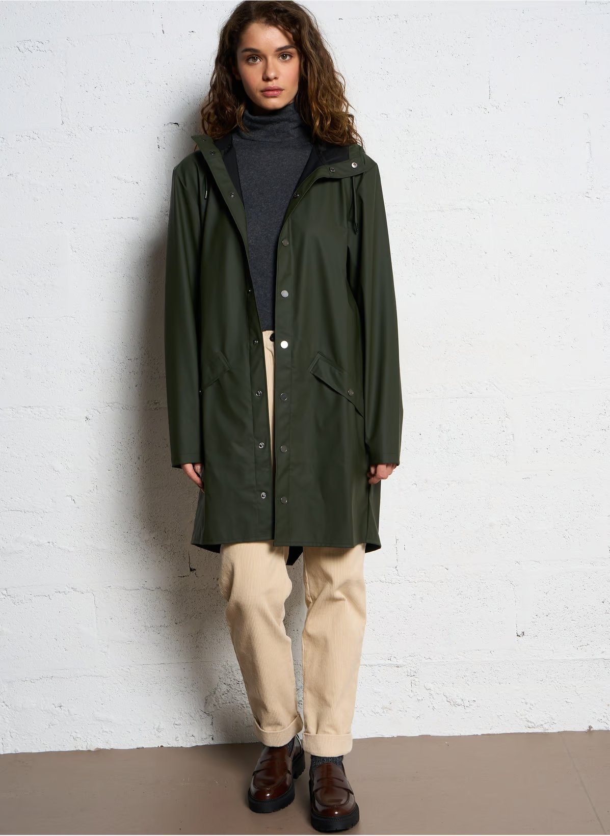 Coupe-vent imperméable à capuche – Kaki