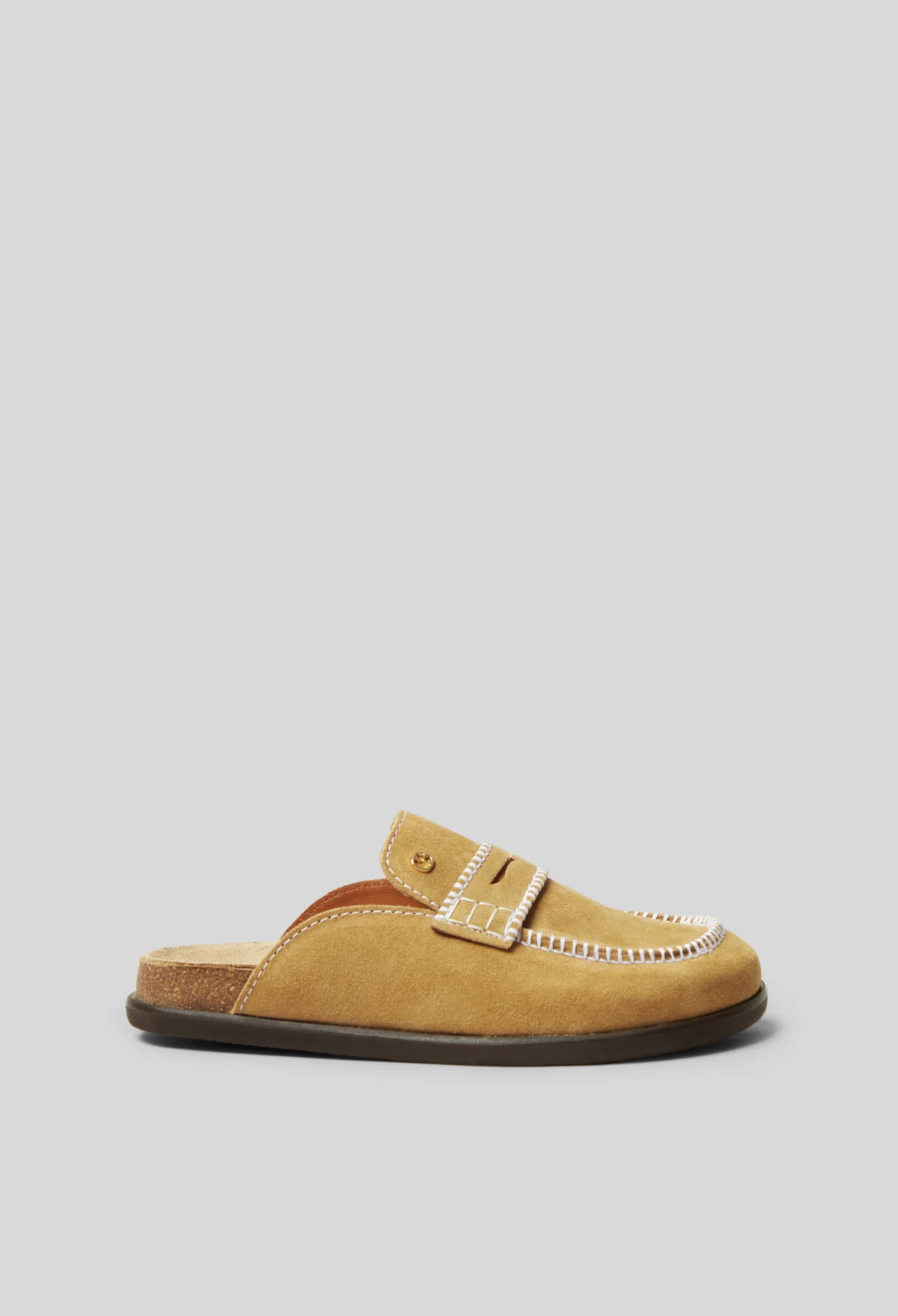 Mules plates en cuir pour femme
