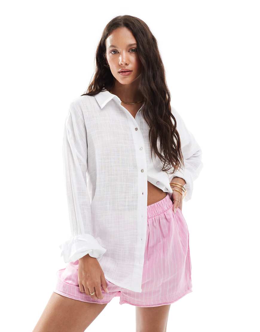 Chemise de plage texturée