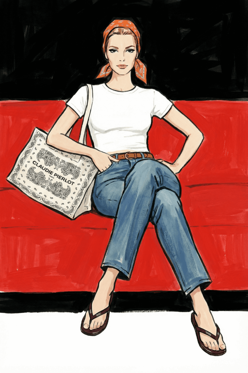 Look d&rsquo;&eacute;t&eacute; en jean bleu et t-shirt blanc misez sur les accessoires