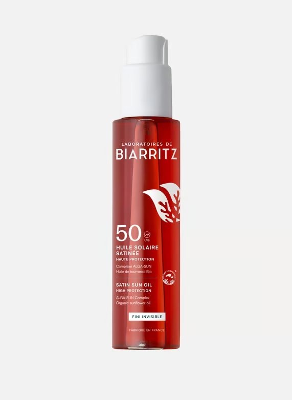 Huile solaire satinée SPF50