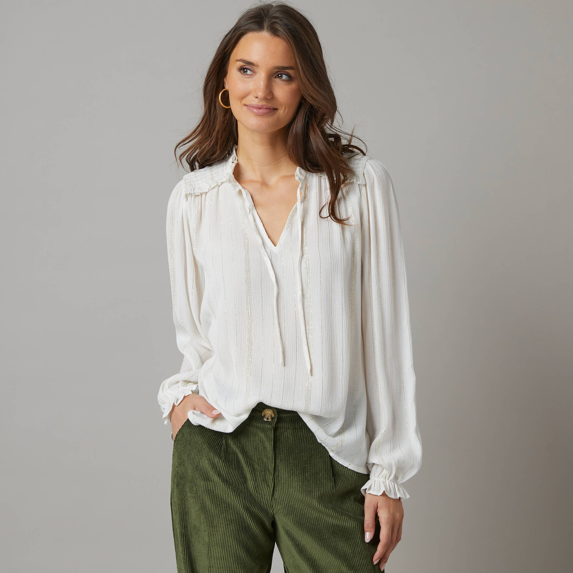 Blouse ou chemise blanche pour femme