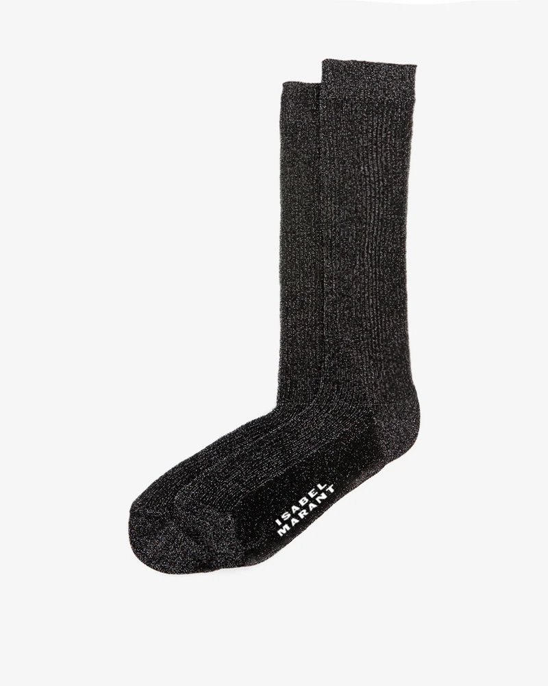 Isabel Marant – Chaussettes Loula – Femme – Noir Et Argenté – Isabel Marant à 75 € chez Isabel Marant