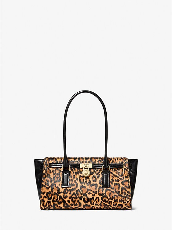 Petit sac Hamilton Moderne en poil de vachette à imprimé léopard