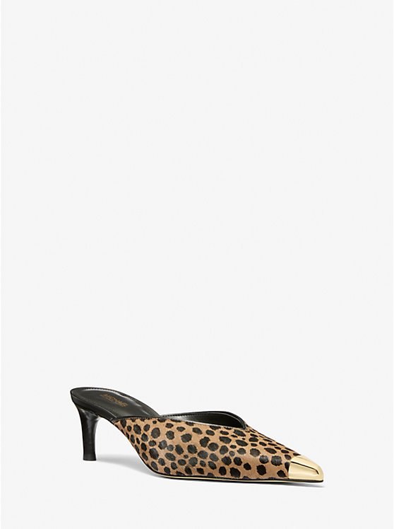 Michael Kors – Mule Kasia en poil de vachette à imprimé guépard à <del>225 €</del> 90 € chez Michael Kors