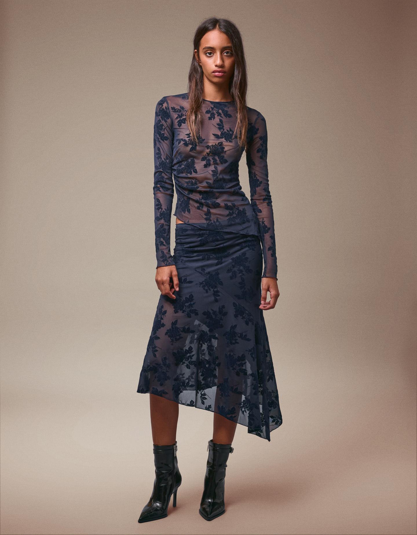 Bershka Jupe Midi Imprimée Femme