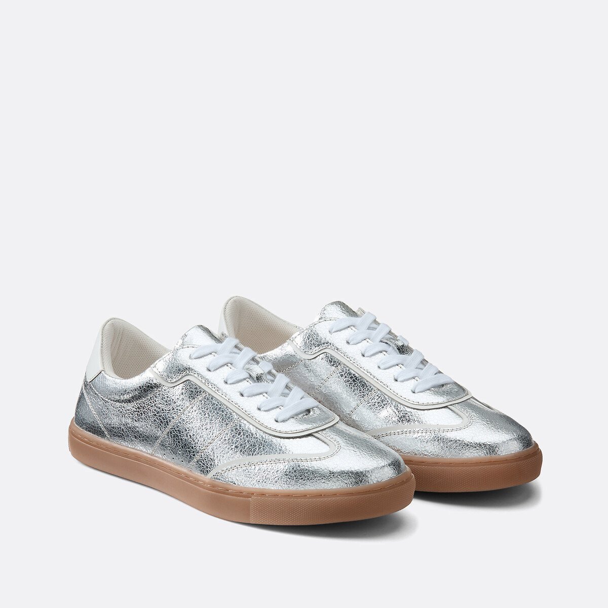 La Redoute Collections – Baskets retro en cuir métallisé à 79.99 € chez La Redoute