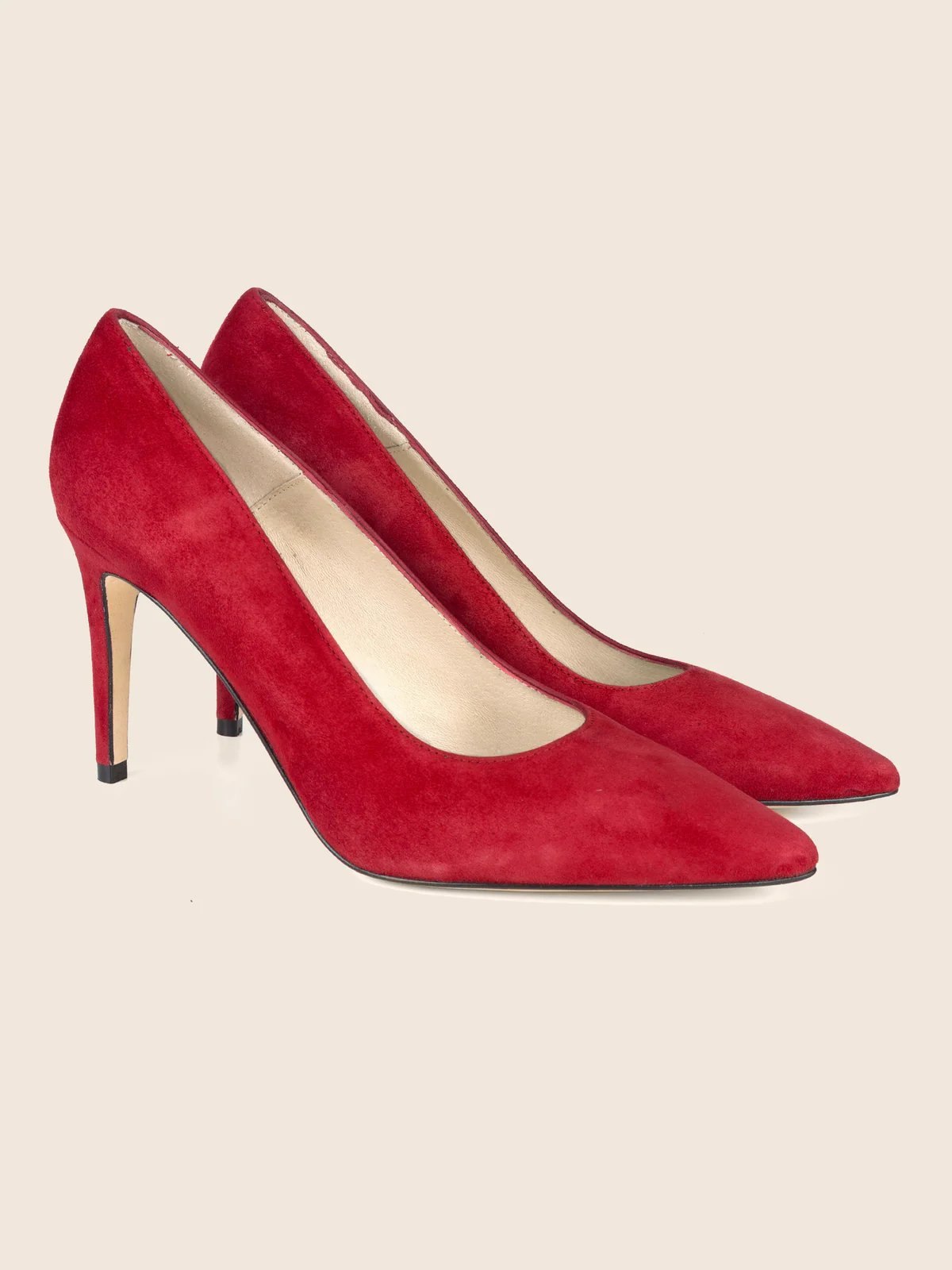 Escarpin classique cuir daim rouge