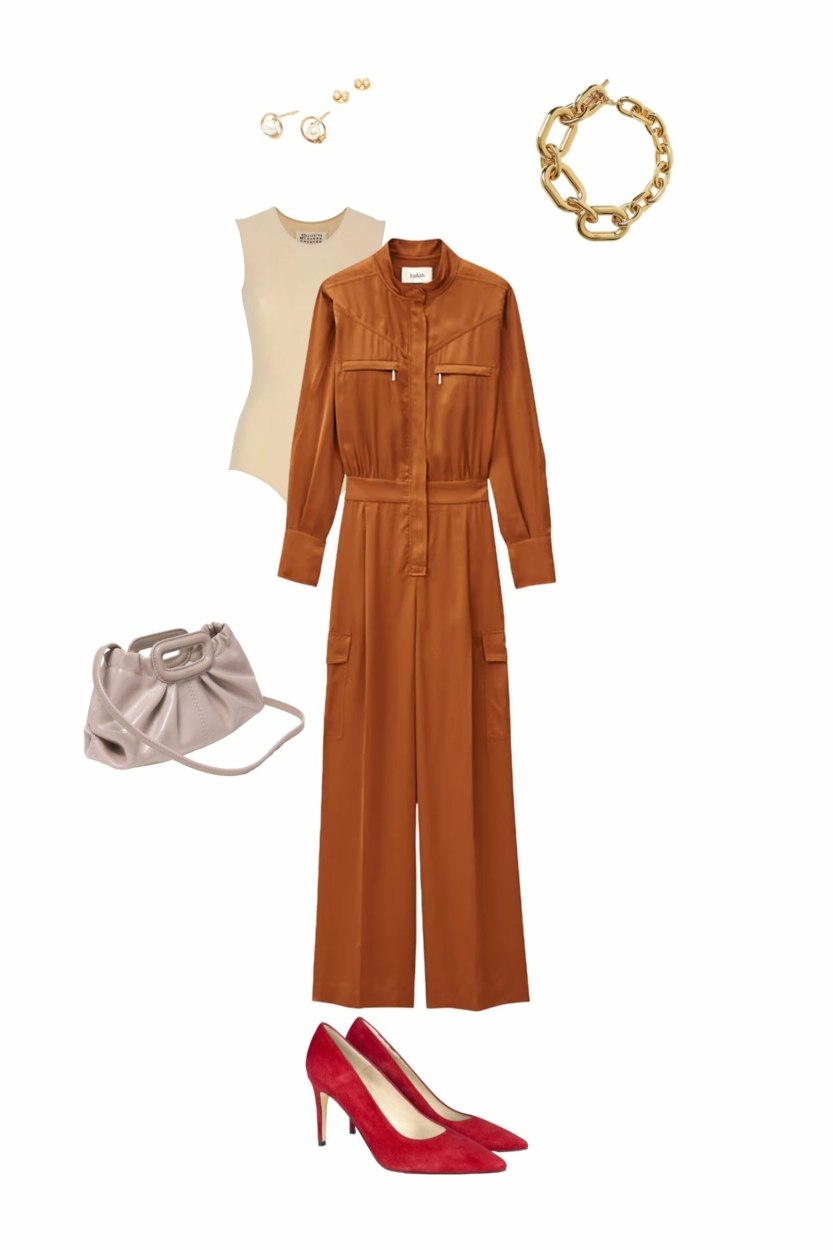 Mon choix pour un afterwork : la combinaison utilitaire en satin