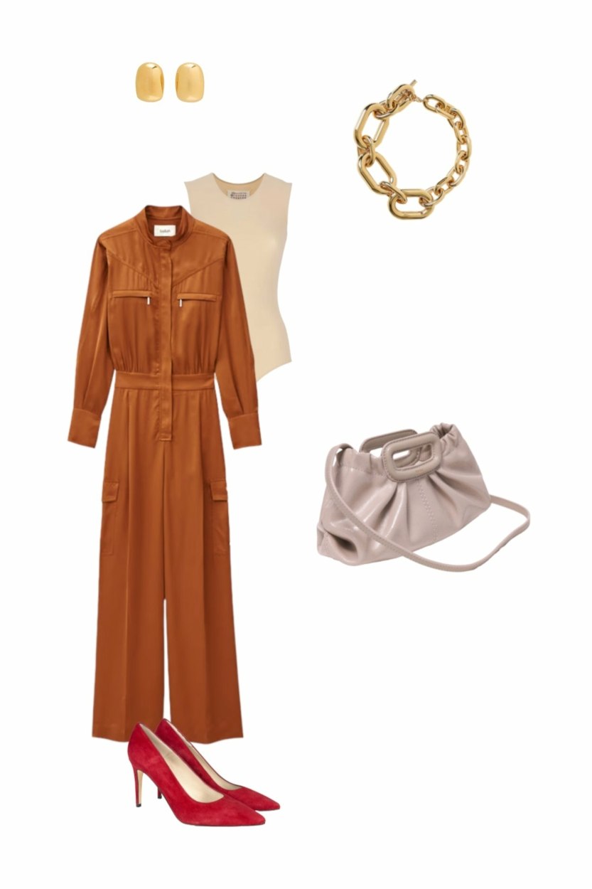 Mon choix de tenue d’afterwork : la combinaison utilitaire en satin