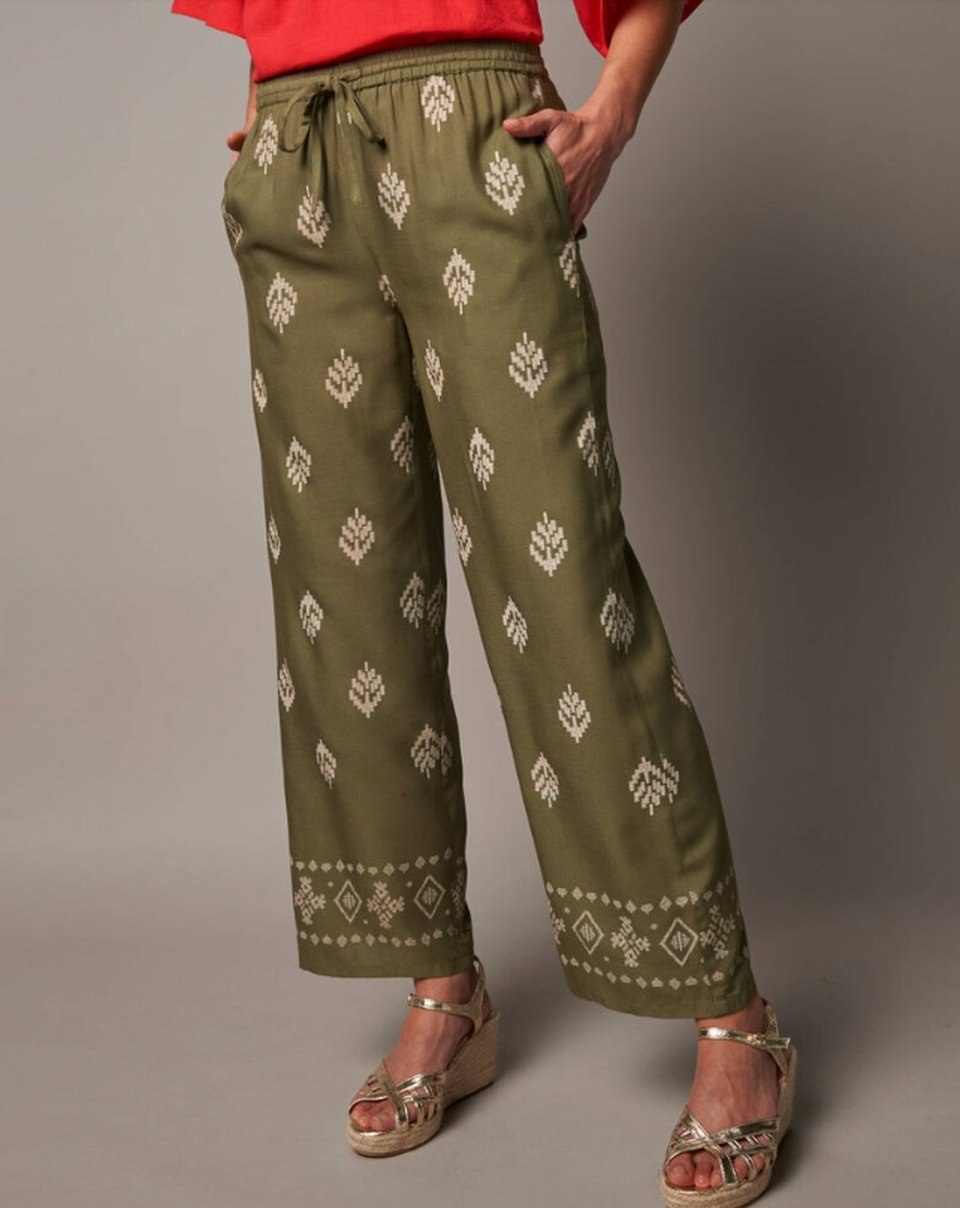 Lora Zellini&nbsp;&ndash;&nbsp;Pantalon large taille haute, viscose imprim&eacute;e &agrave; <del>27,99&nbsp;&euro;</del>&nbsp;19,59&nbsp;&euro; chez Blancheporte