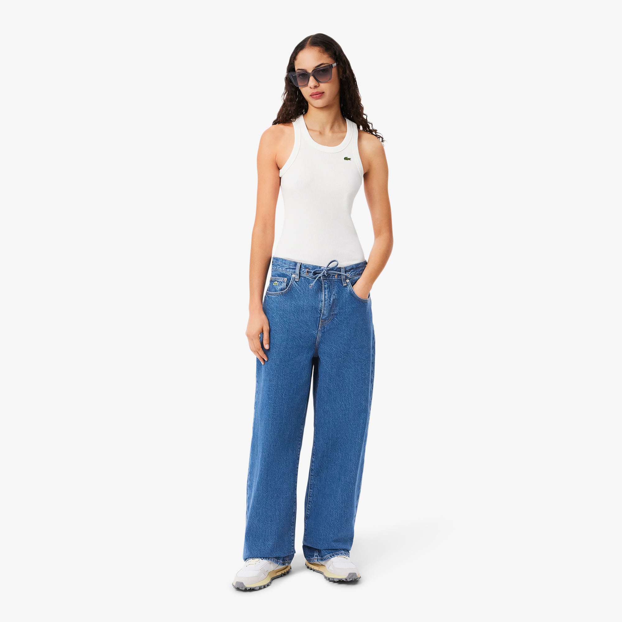 Lacoste Jean wide fit en denim Taille 36 Bleu Chine