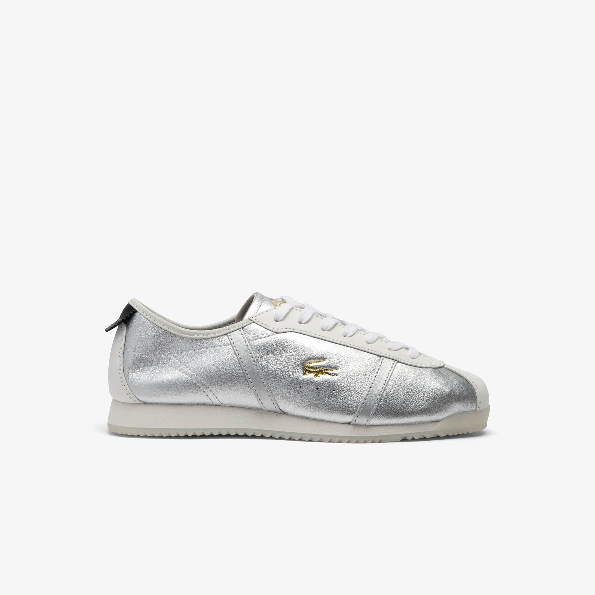 Lacoste Sneakers Club-Low femme en cuir Taille 38 Blanc/argent&eacute;