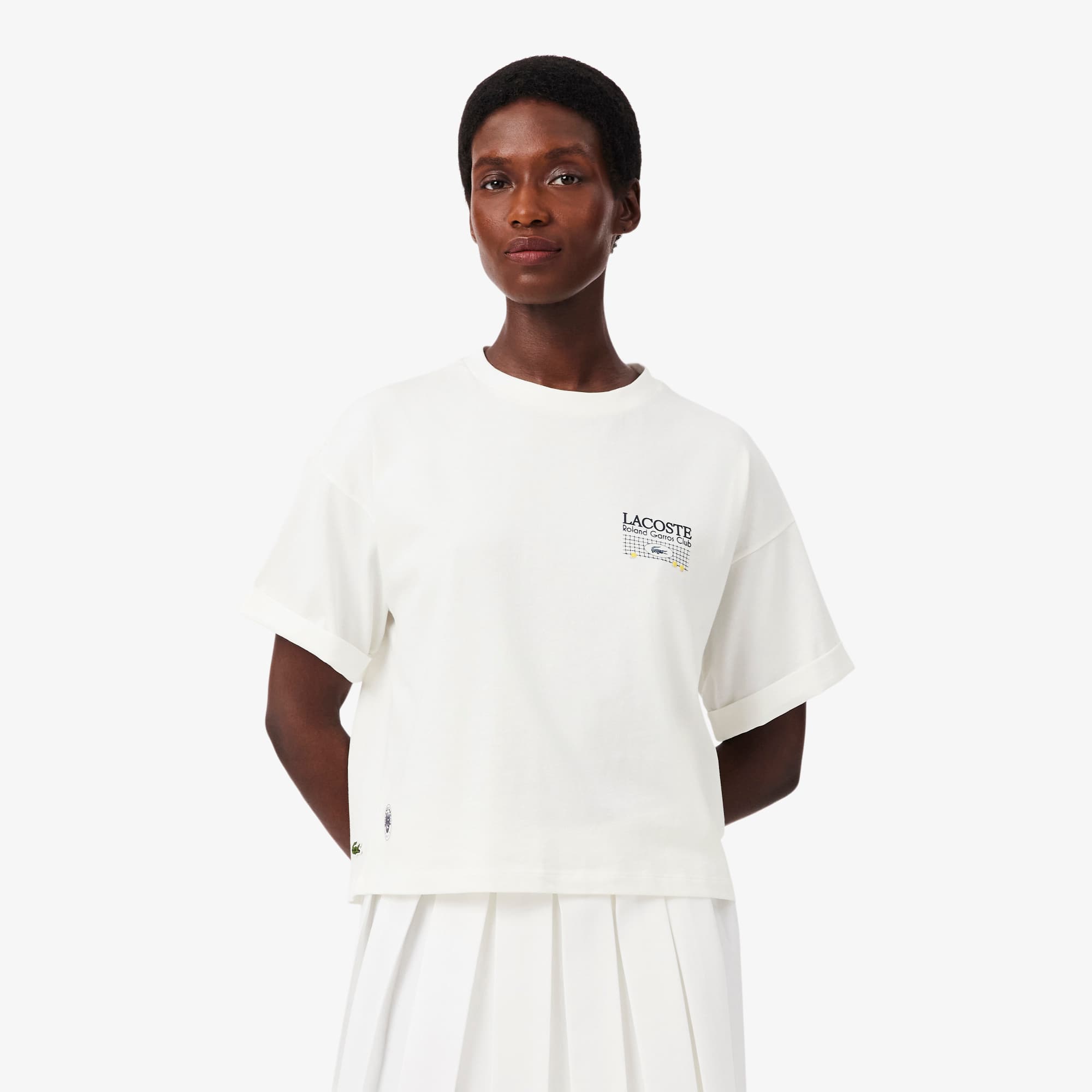 Lacoste T-shirt graphique &Eacute;dition Roland-Garros Taille 46 Blanc