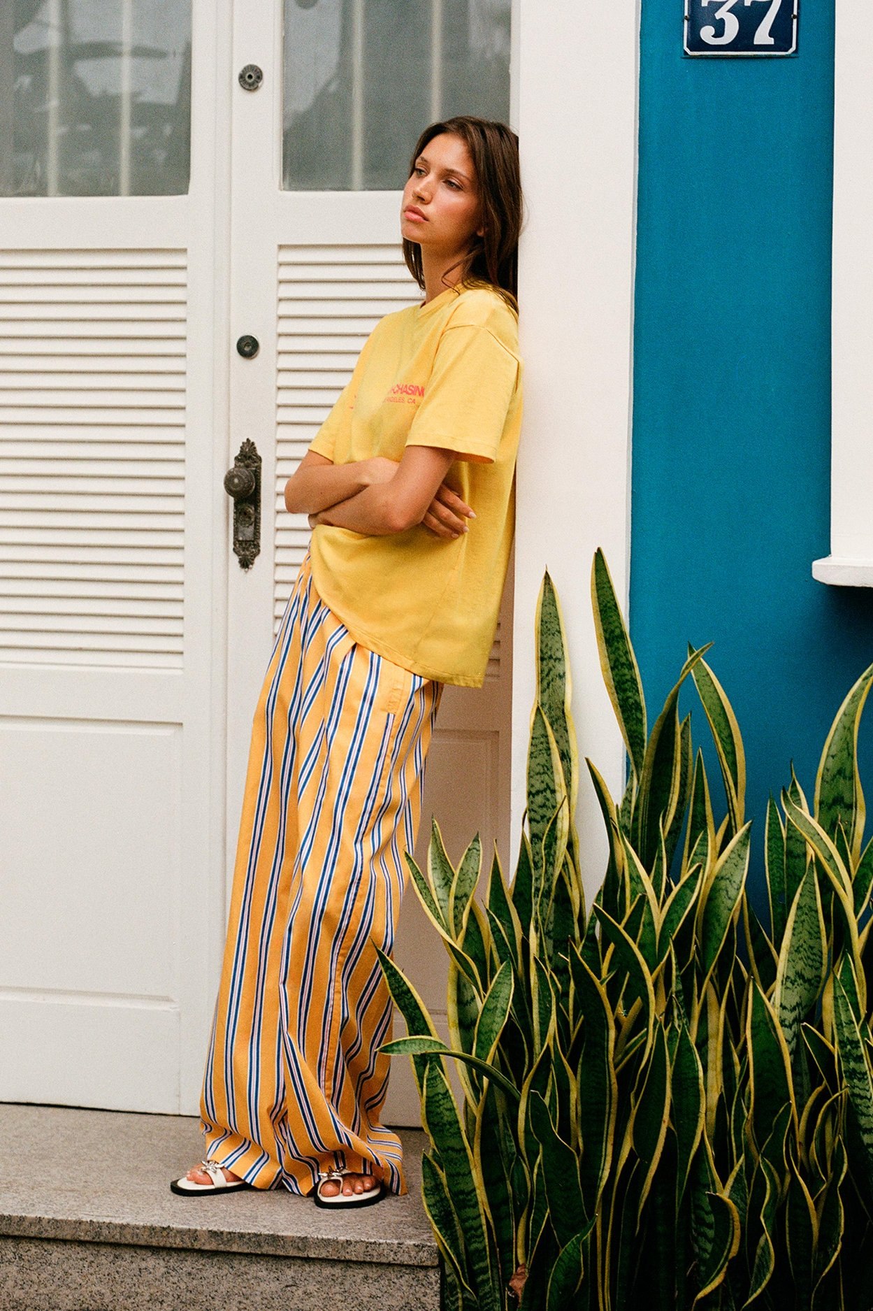 Pantalon Style Pyjama &Agrave; Rayures