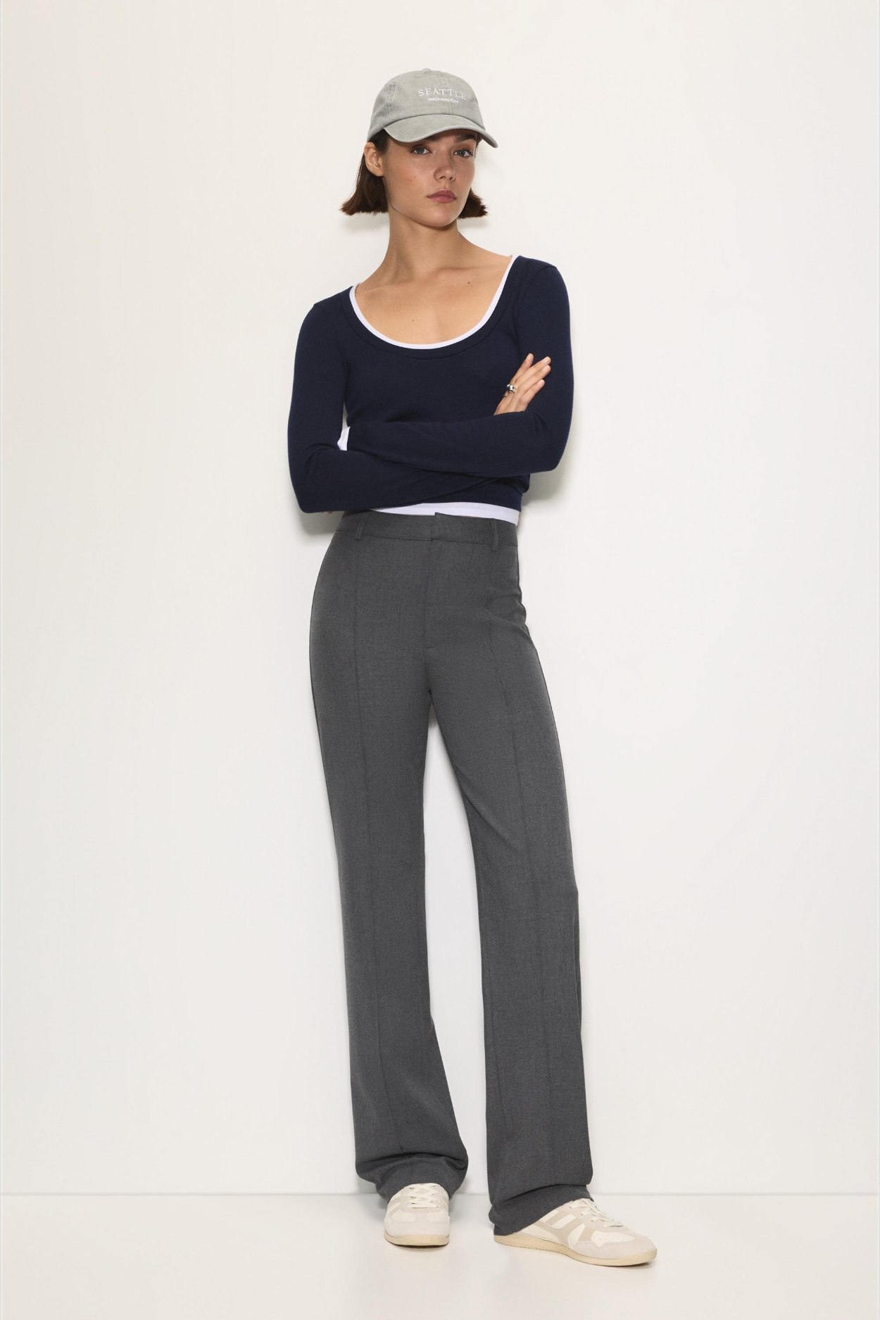 Pantalons gris pour femme