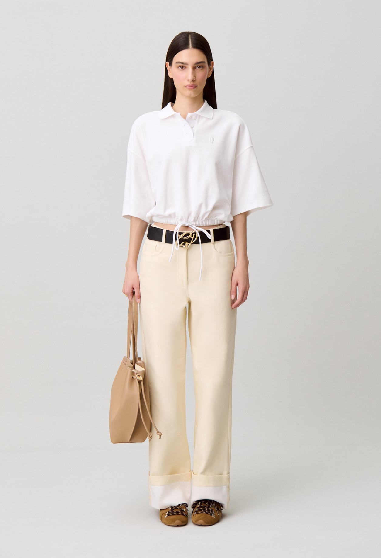 Pantalon coton droit &eacute;l&eacute;gant