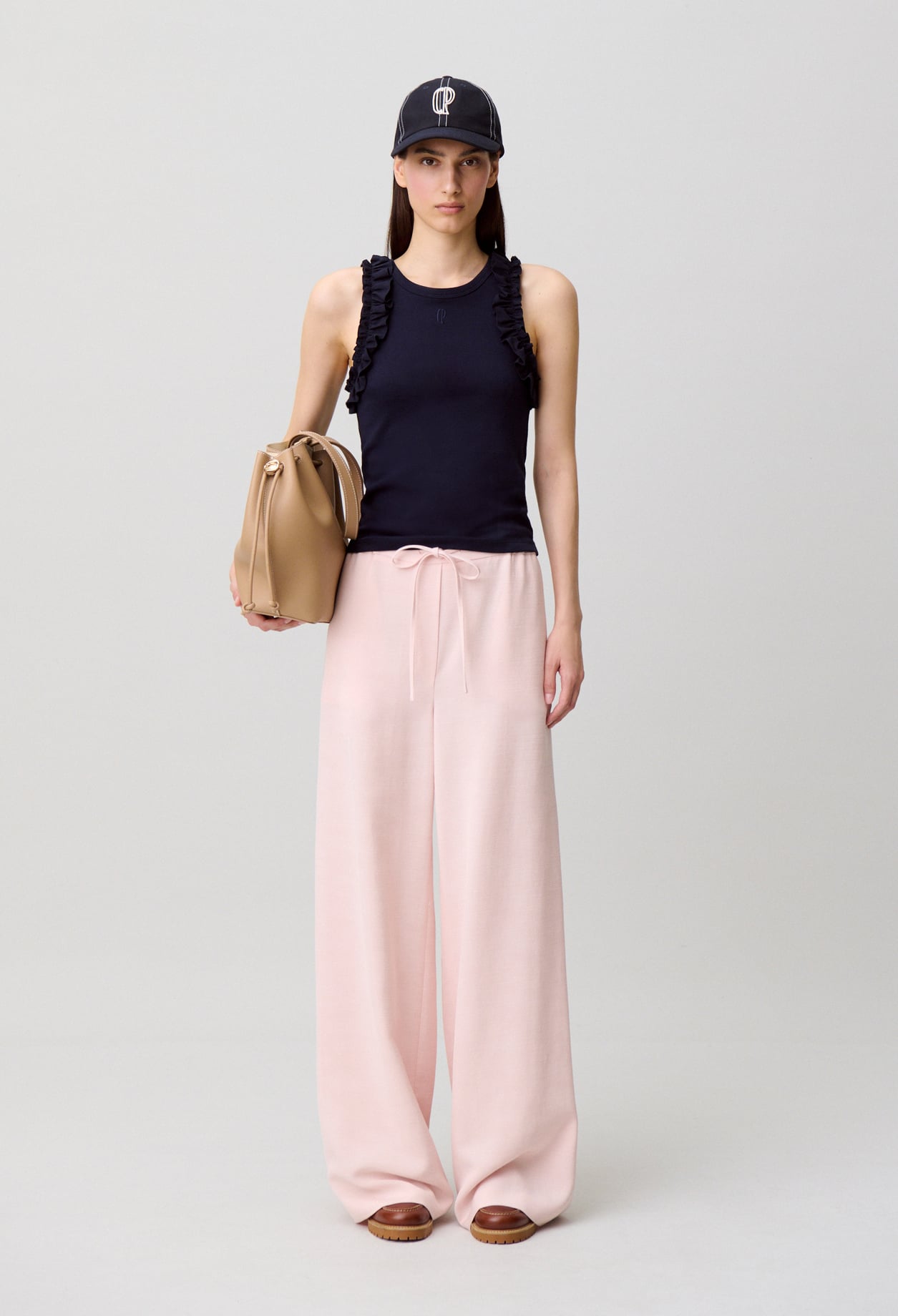 Pantalon large ficelle
