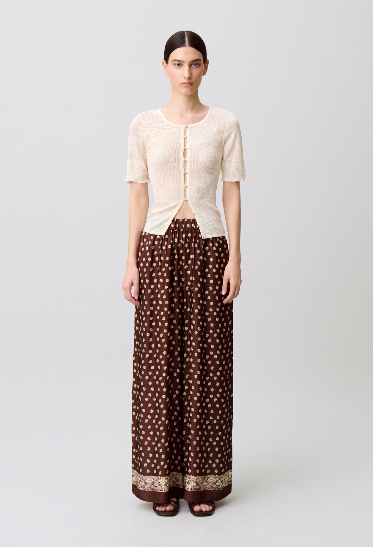 Pantalon fluide imprim&eacute;