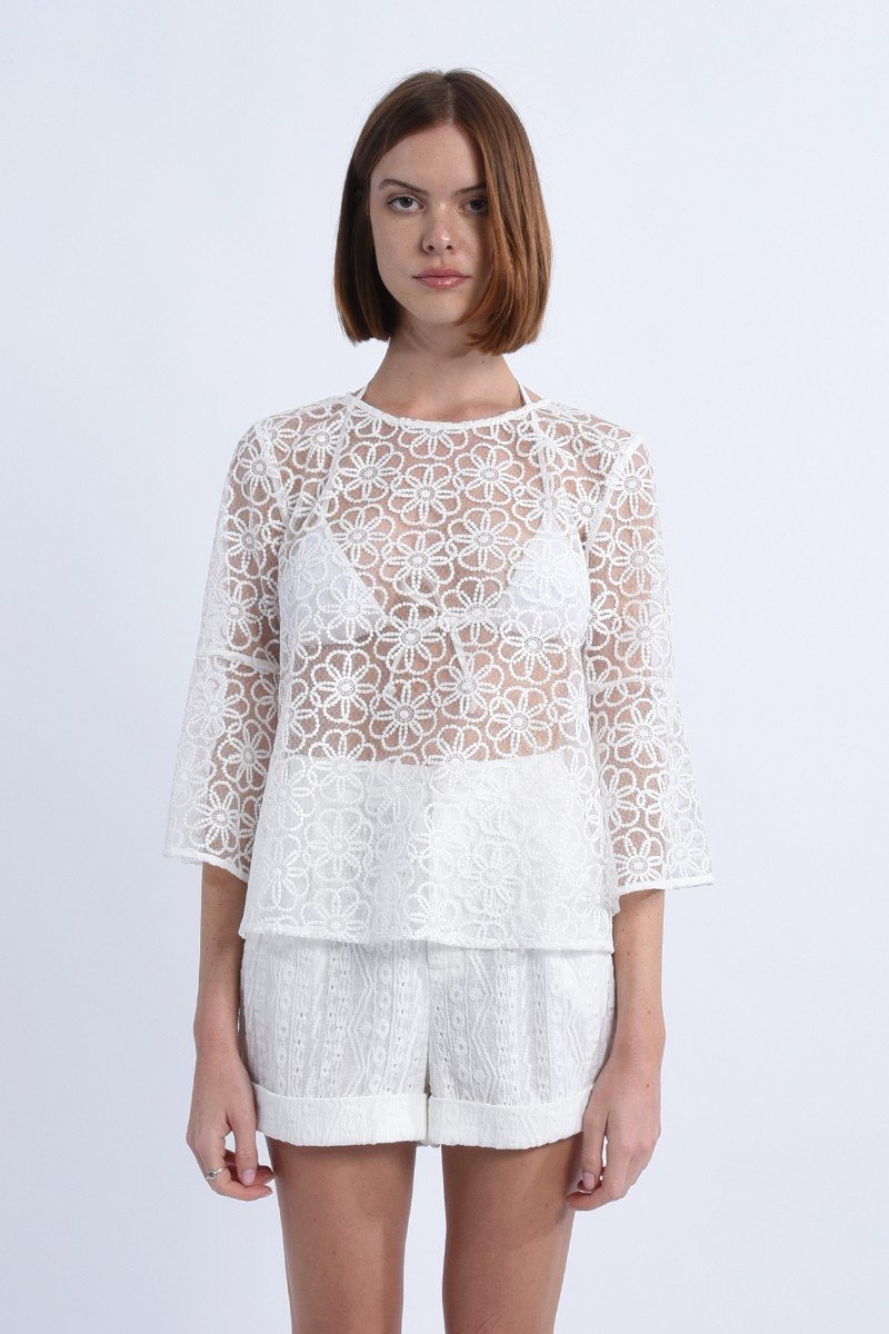 Blouse large en dentelle