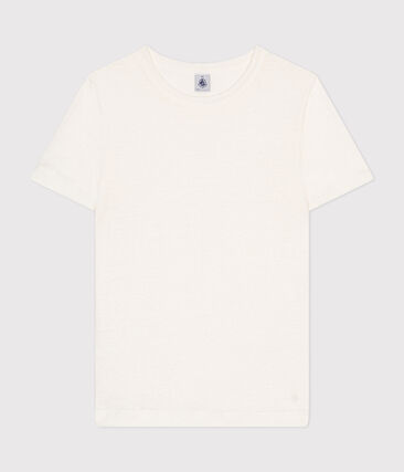 Tee-shirt en lin femme Petit Bateau &ndash; blanc &ndash; Taille M