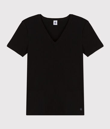 Tee-shirt l&rsquo;Iconique manches courtes en c&ocirc;te unie femme Petit Bateau &ndash; noir &ndash; Taille XXS