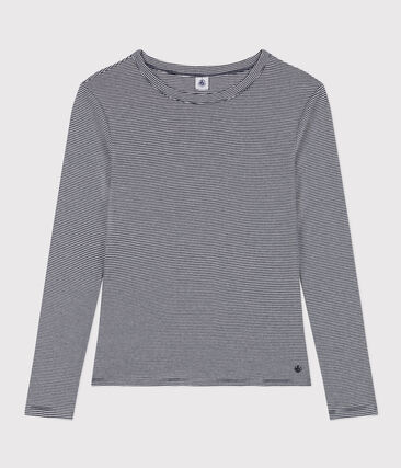 Tee-shirt L&rsquo;ICONIQUE col rond en coton Femme Petit Bateau &ndash; bleu &ndash; Taille XL