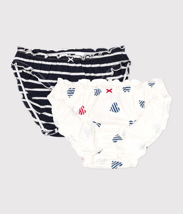 Lot de 2 culottes femme en coton imprim&eacute; caurs Petit Bateau &ndash; multicouleur &ndash; Taille XXS