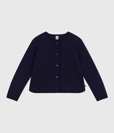 Cardigan femme en coton uni Petit Bateau &ndash; bleu &ndash; Taille L