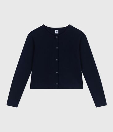 Cardigan femme en coton uni Petit Bateau &ndash; bleu &ndash; Taille S