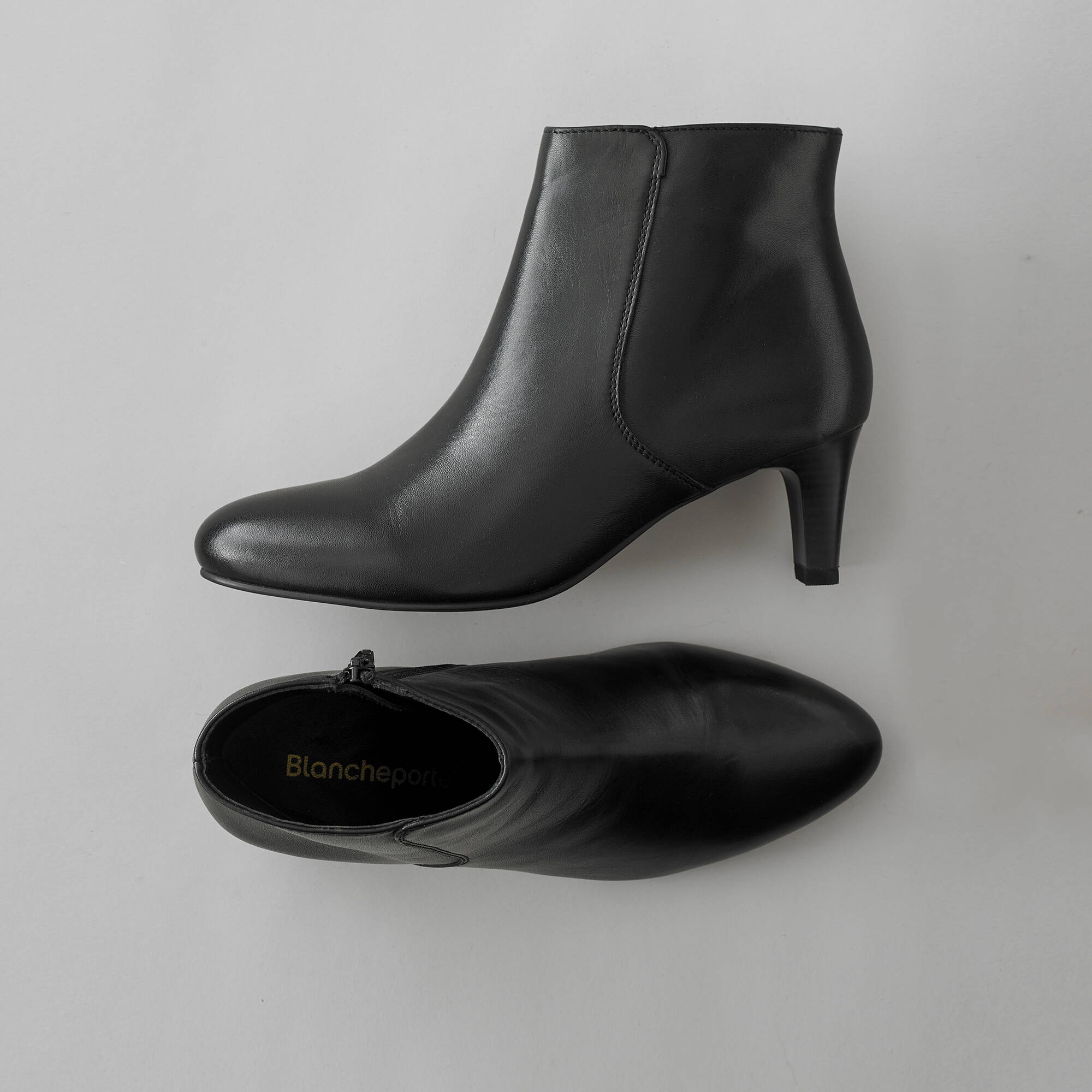 Boots cuir &agrave; talons &ndash; Blancheporte