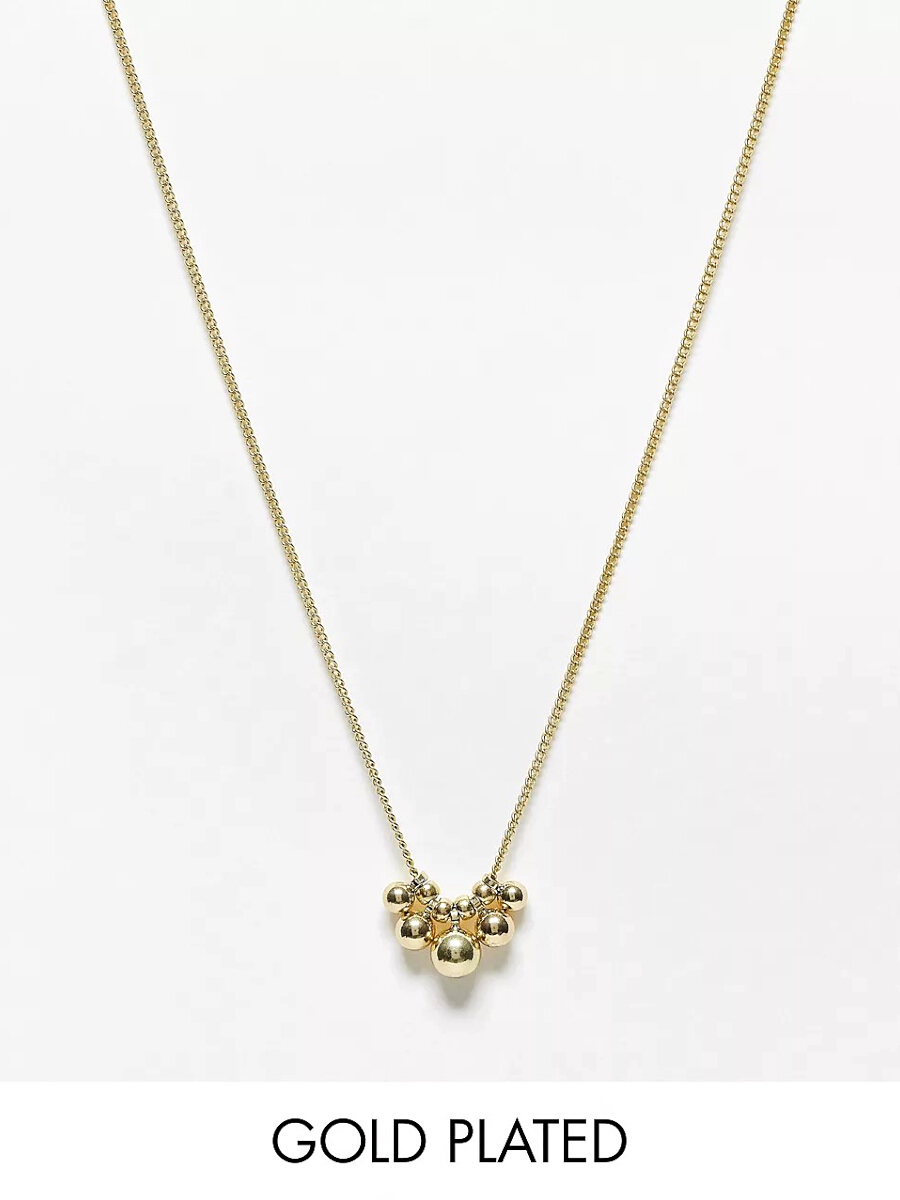 Pilgrim - Chaîne en plaqué or avec détail perles, en promotion à 20,99 € chez ASOS