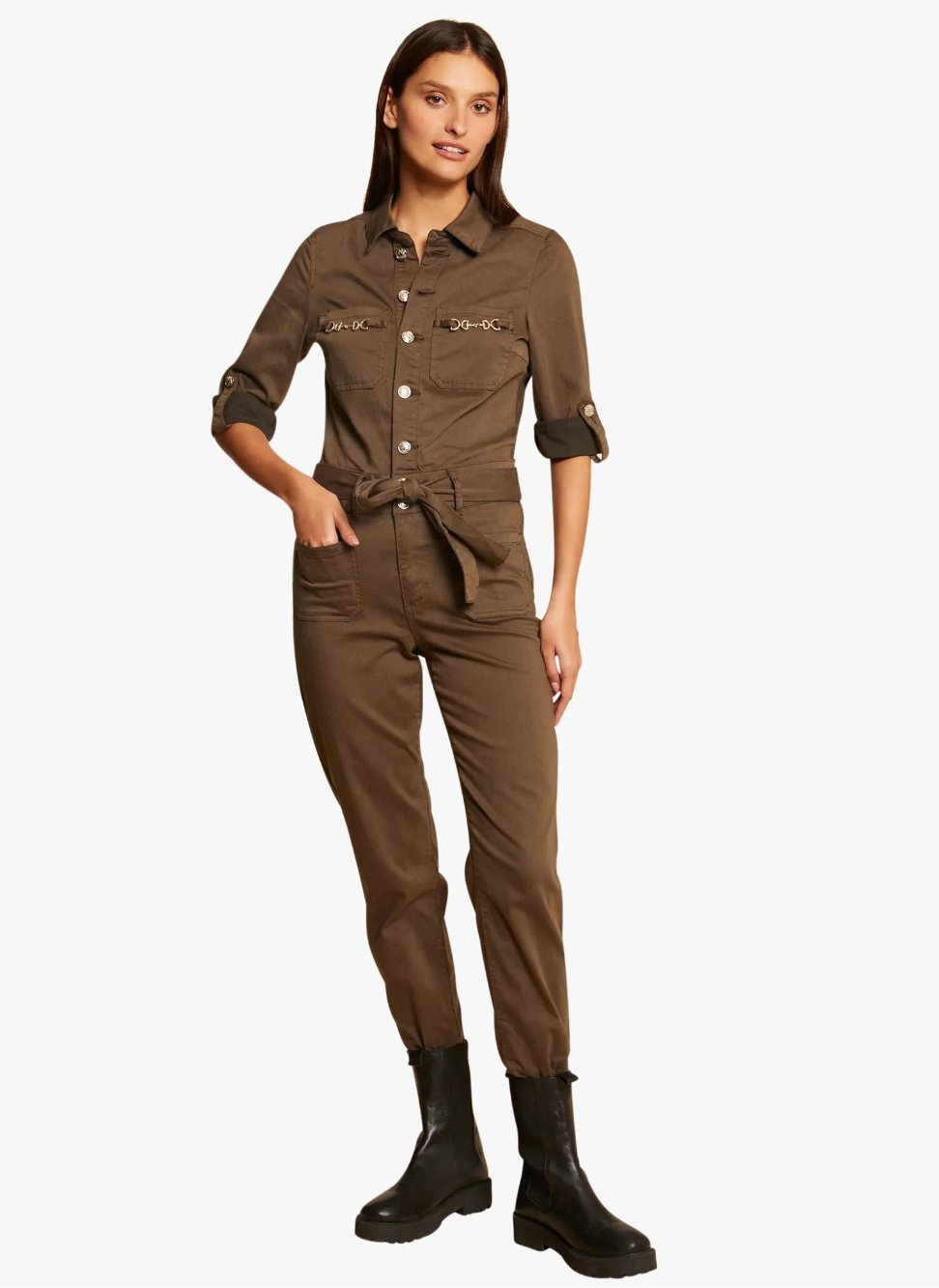 Combinaisons pantalons marron pour femme