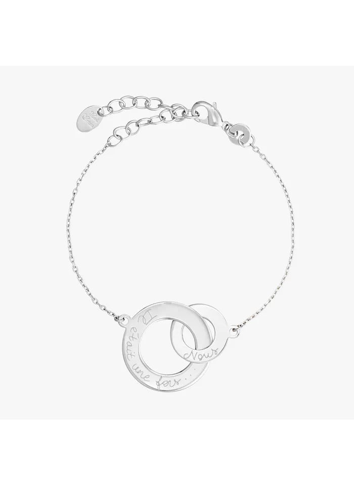 Bracelet anneaux entrelacés sur chaîne en argent 925 | Argent