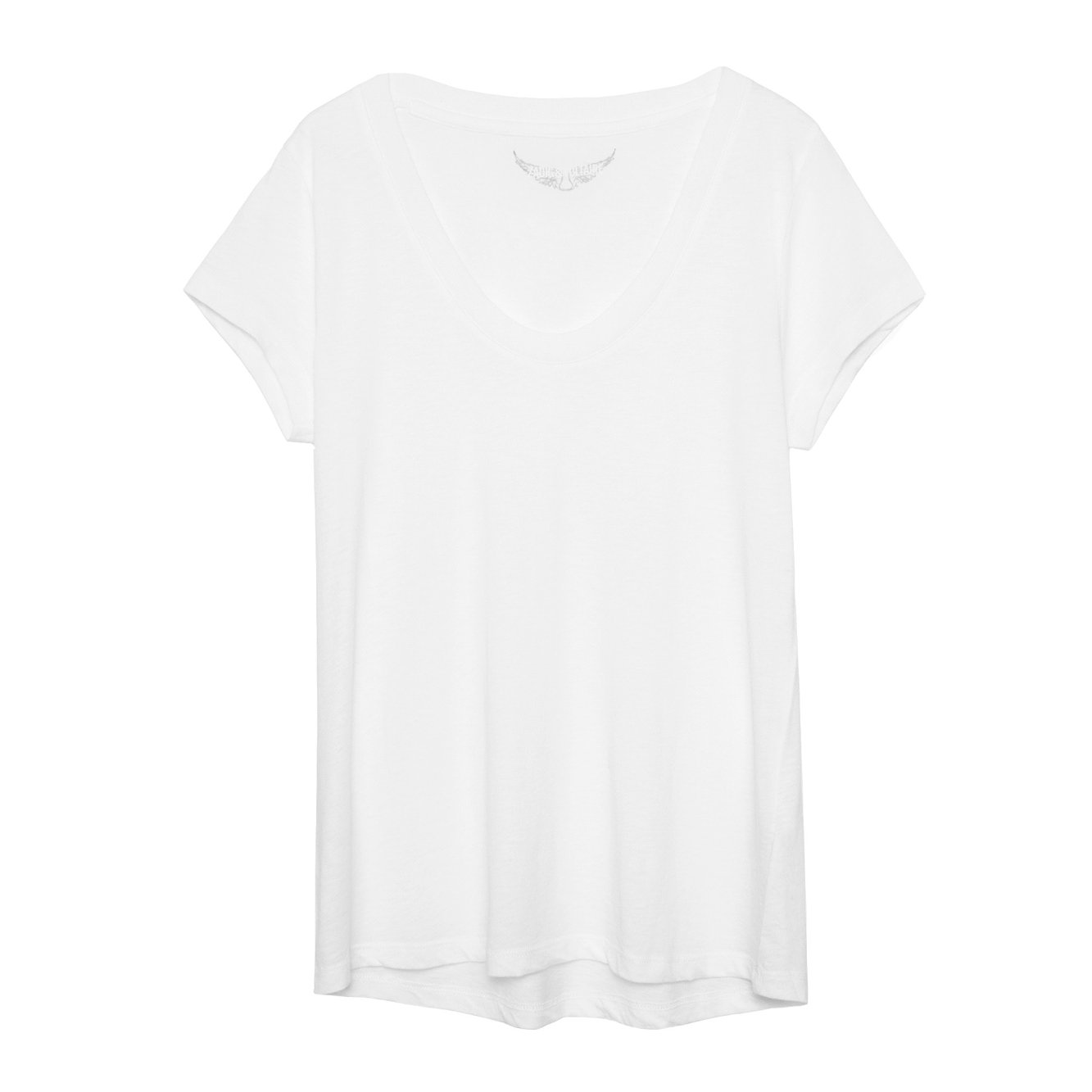 T-shirt blanc femme en coton et modal.