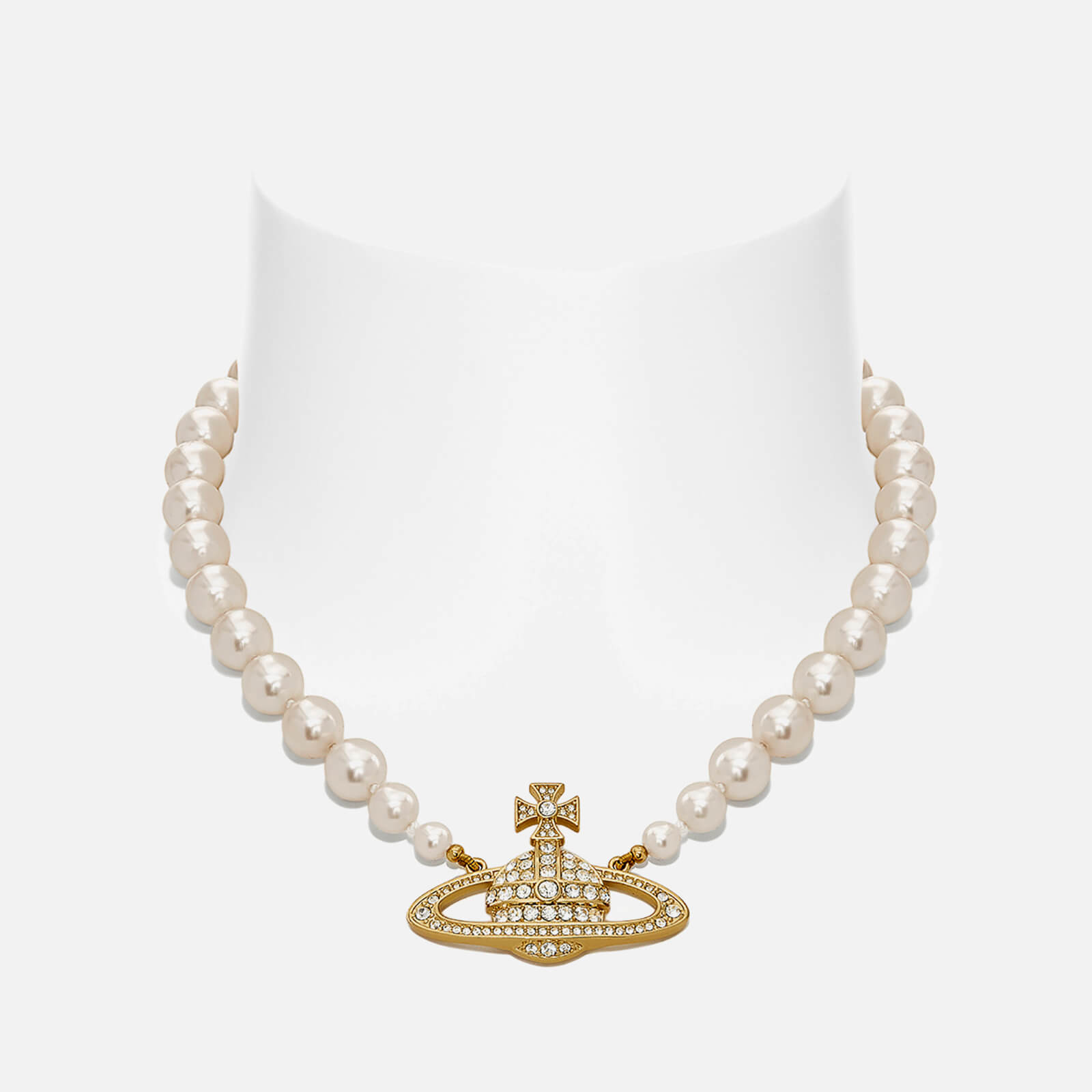 Vivienne Westwood Bas Relief Gold-Tone, Faux Pearl and Crystal Choker
