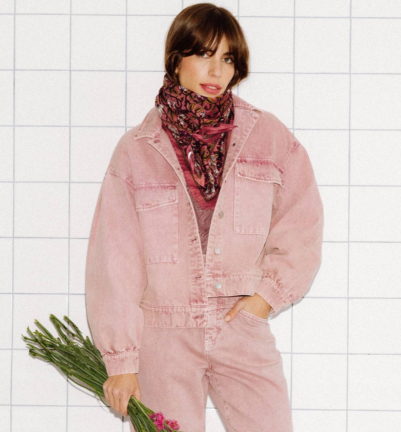 Promod – Blouson en jean coloré Femme – Lilas à 45,99 € chez Promod