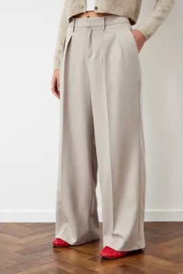 Pantalons de tailleur gris pour femme