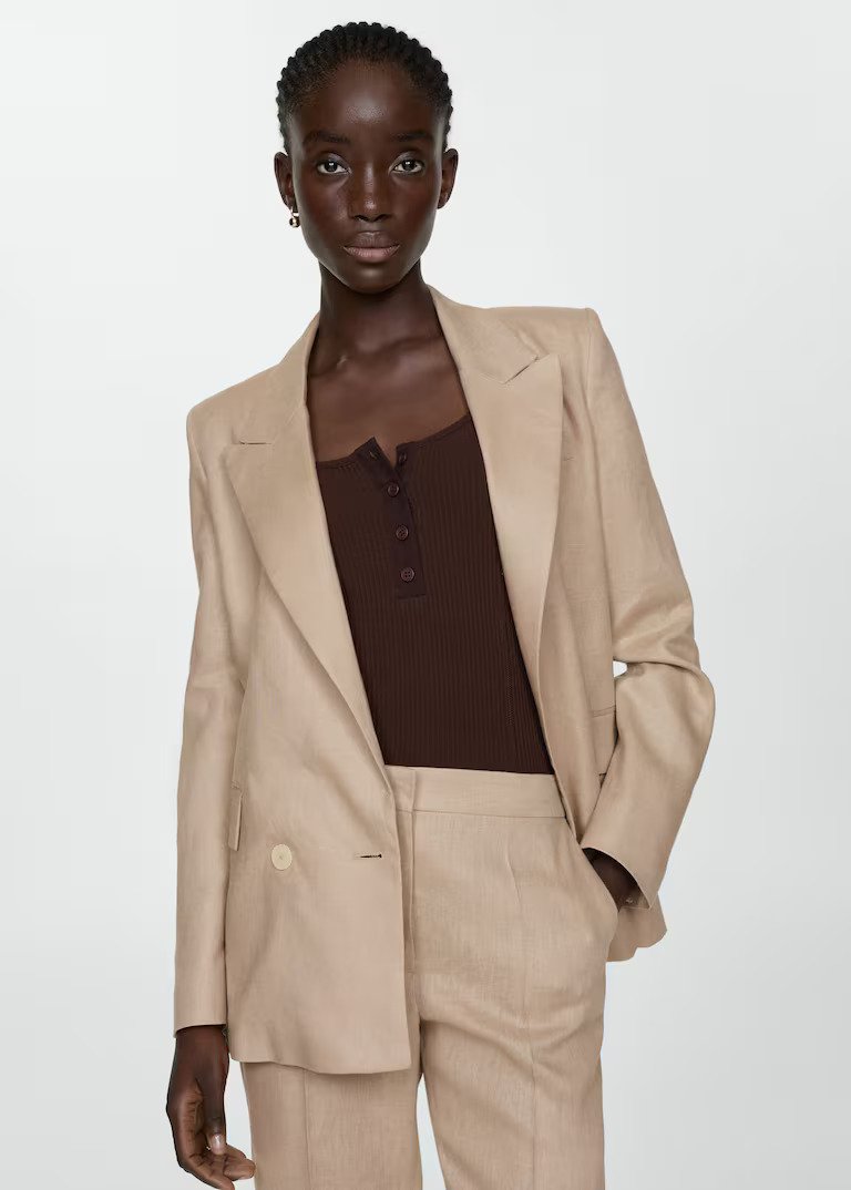 MANGO – Veste costume 100 % lin à 69,99 € chez Mango
