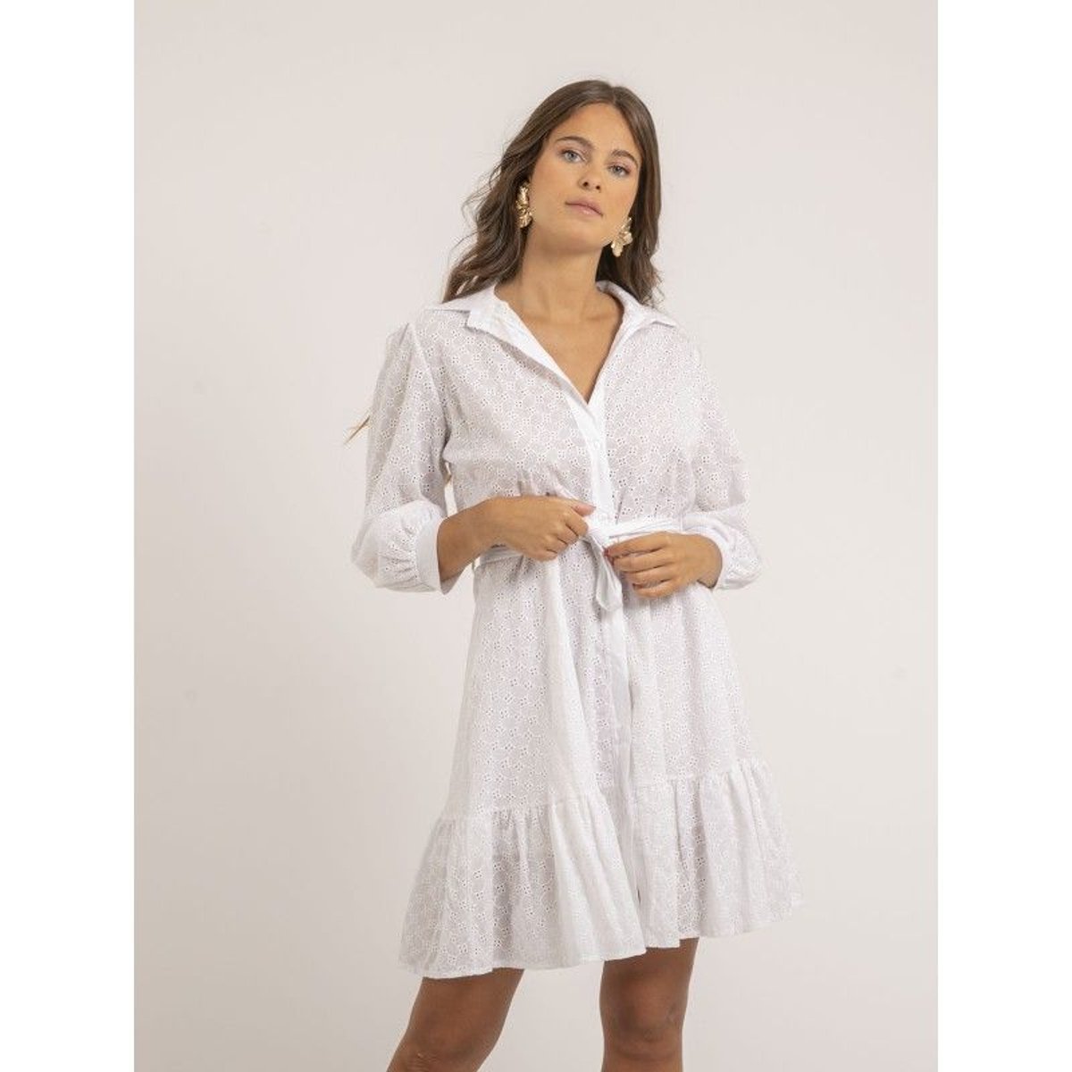 Robe Chemise Courte Broderies Anglaises Ilor